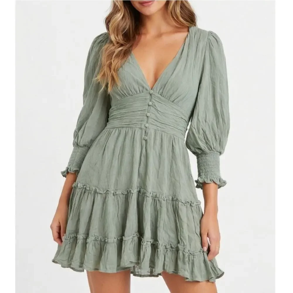 Altar'd State Sage Dress Women Small Cottage Coastal Cowgirl Rodeo Beachy Vibes - Picture 2 of 8